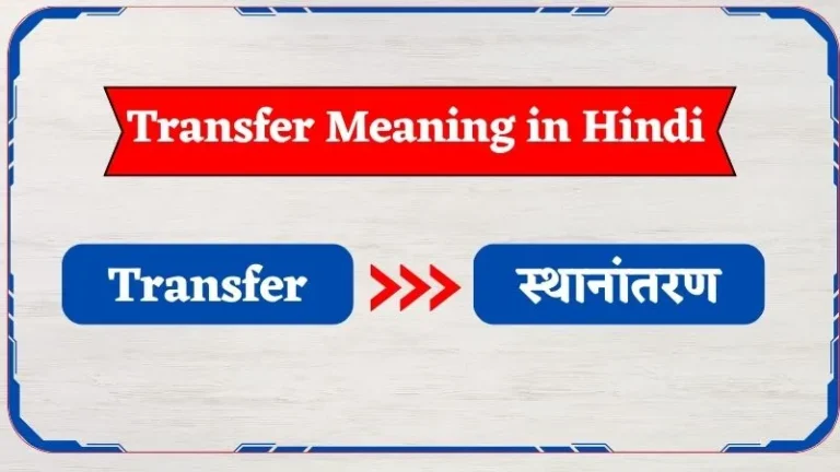 Transfer Meaning in Hindi
